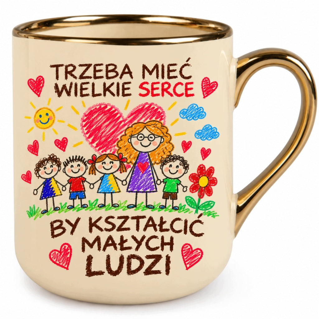 Zestaw dla nauczyciela: kubek + torba – „Trzeba mieć wielkie serce”