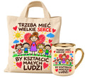 Zestaw dla nauczyciela: kubek + torba – „Trzeba mieć wielkie serce”