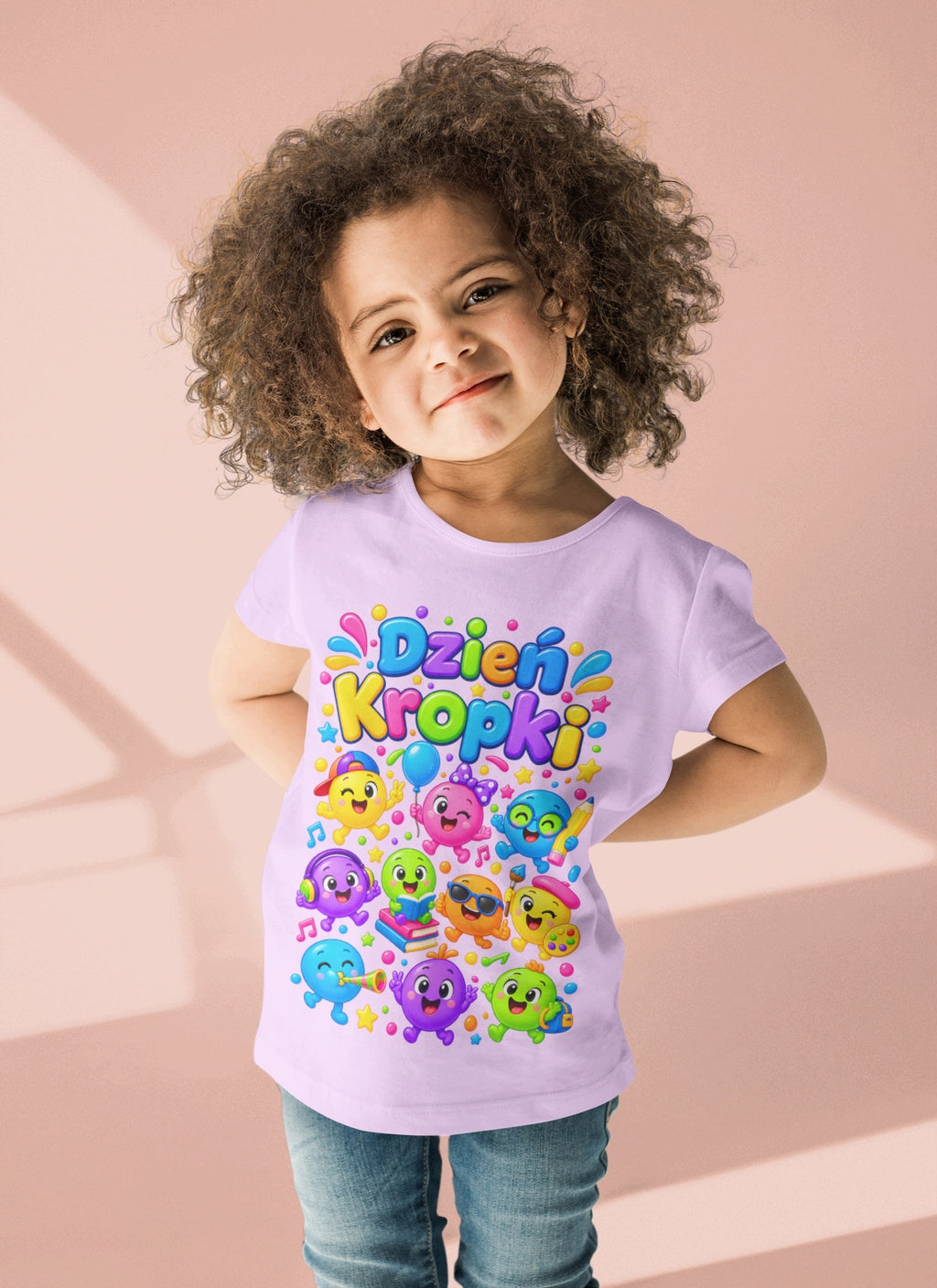 Koszulka na Dzień Kropki – T-shirt do przedszkola i szkoły – różowy