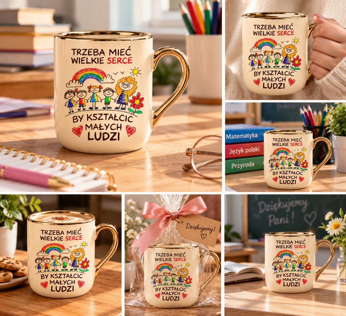 Zestaw dla nauczyciela: kubek + torba – „Trzeba mieć wielkie serce”