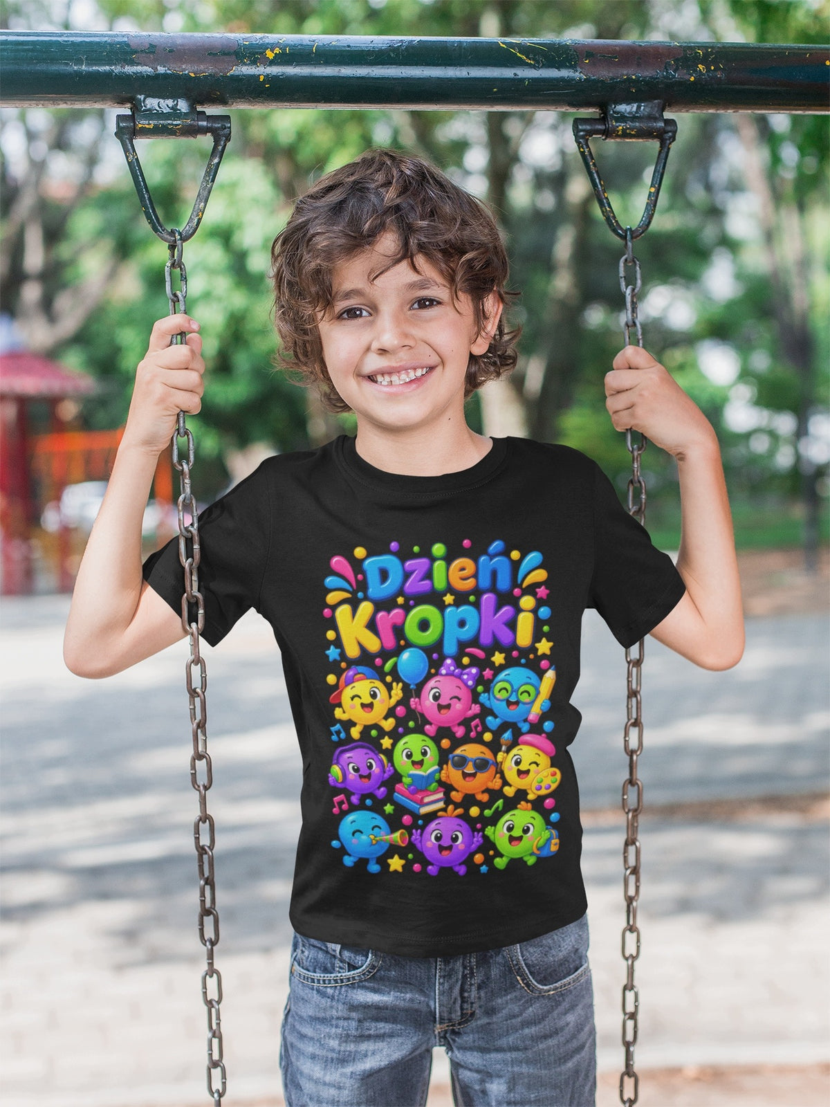 Koszulka na Dzień Kropki – T-shirt do przedszkola i szkoły – czarny