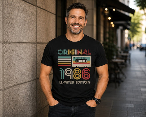 Koszulka na 40 Urodziny Prezent dla Taty Męża Brata Retro 1986 Kaseta