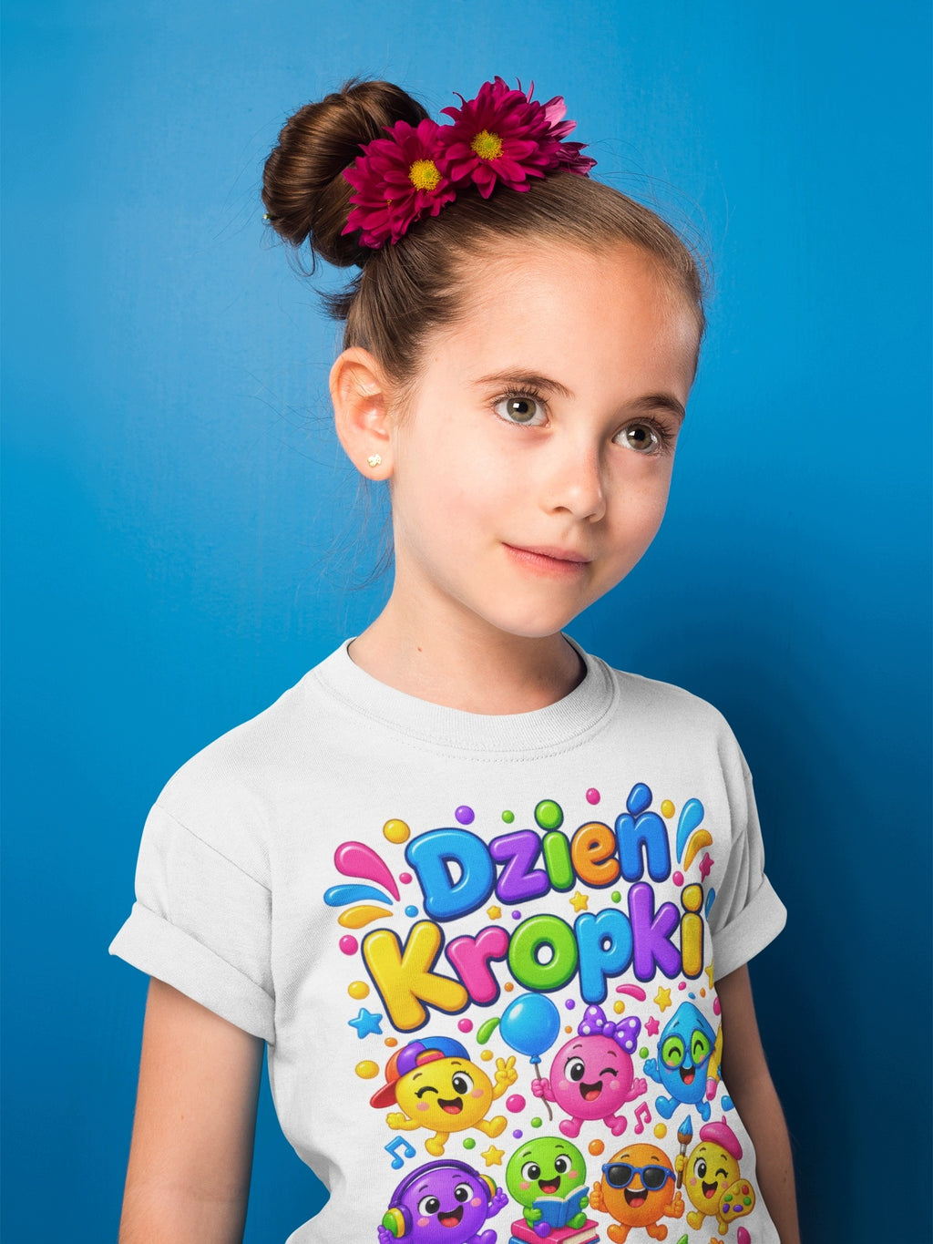 Koszulka na Dzień Kropki – T-shirt do przedszkola i szkoły – biały