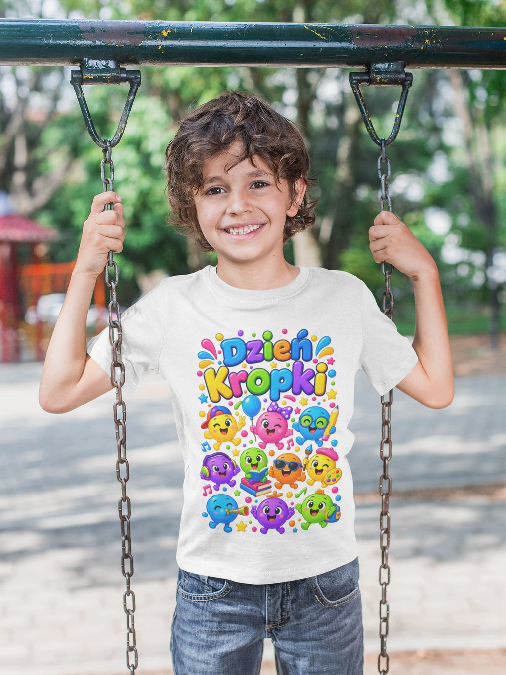 Koszulka na Dzień Kropki – T-shirt do przedszkola i szkoły – biały