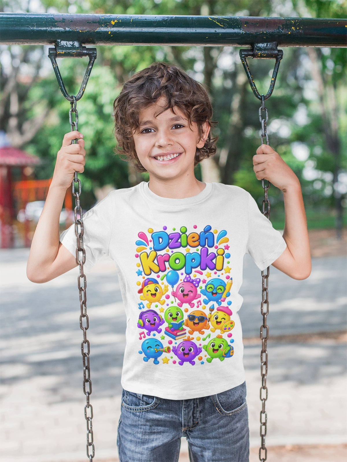 Koszulka na Dzień Kropki – T-shirt do przedszkola i szkoły – biały