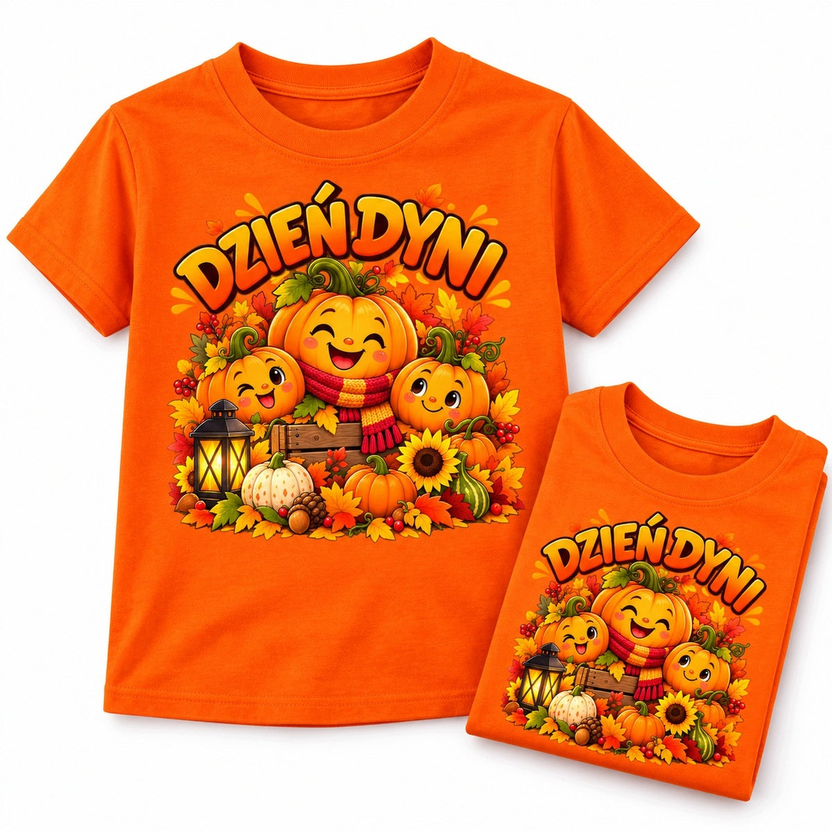 KOSZULKA NA DZIEŃ DYNI DLA DZIECKA POMARAŃCZOWA JESIENNA HALLOWEEN