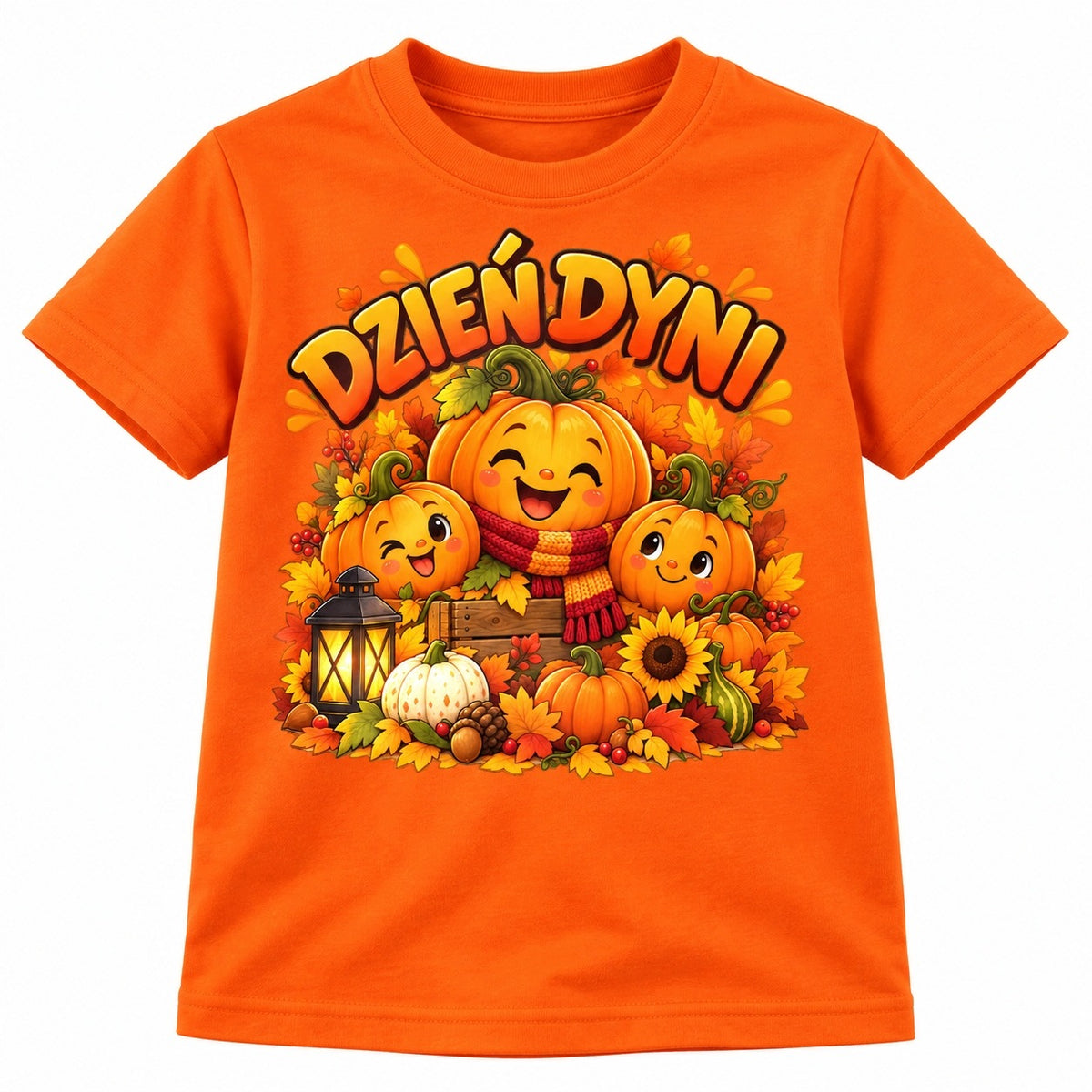 KOSZULKA NA DZIEŃ DYNI DLA DZIECKA POMARAŃCZOWA JESIENNA HALLOWEEN