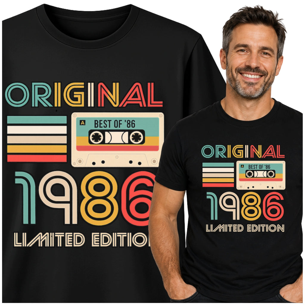 Koszulka na 40 Urodziny Prezent dla Taty Męża Brata Retro 1986 Kaseta