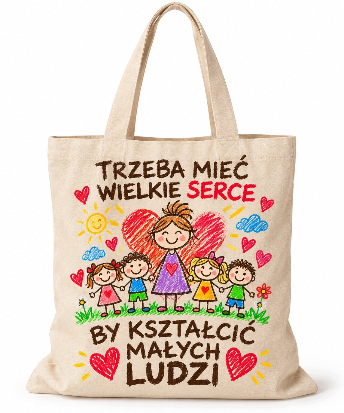 Zestaw dla nauczyciela: kubek + torba – „Trzeba mieć wielkie serce”