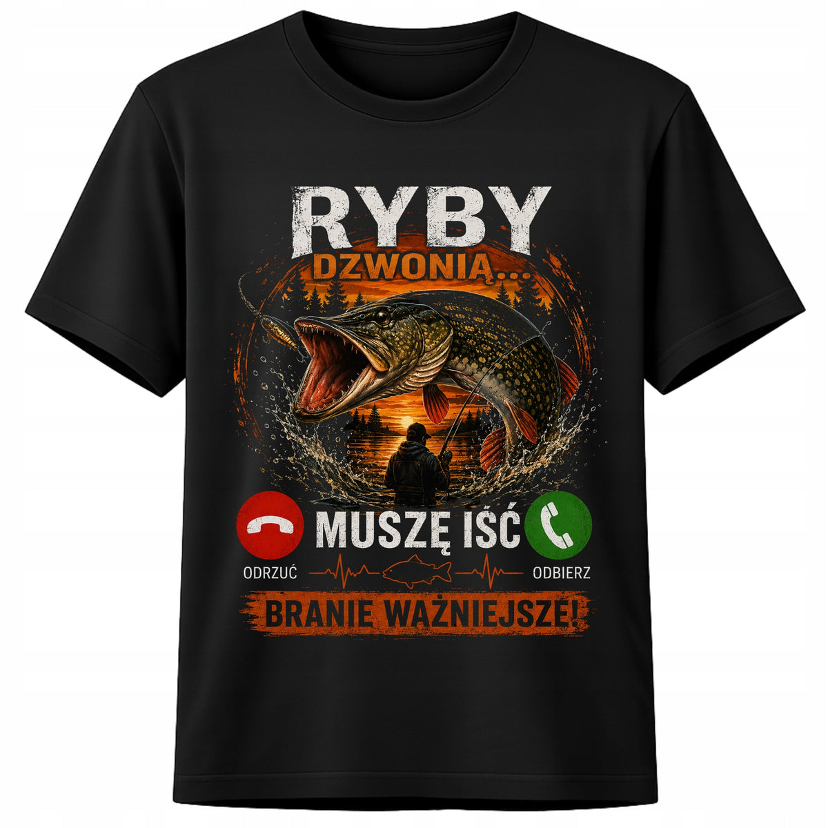 Koszulka dla wędkarza „Ryby dzwonią”