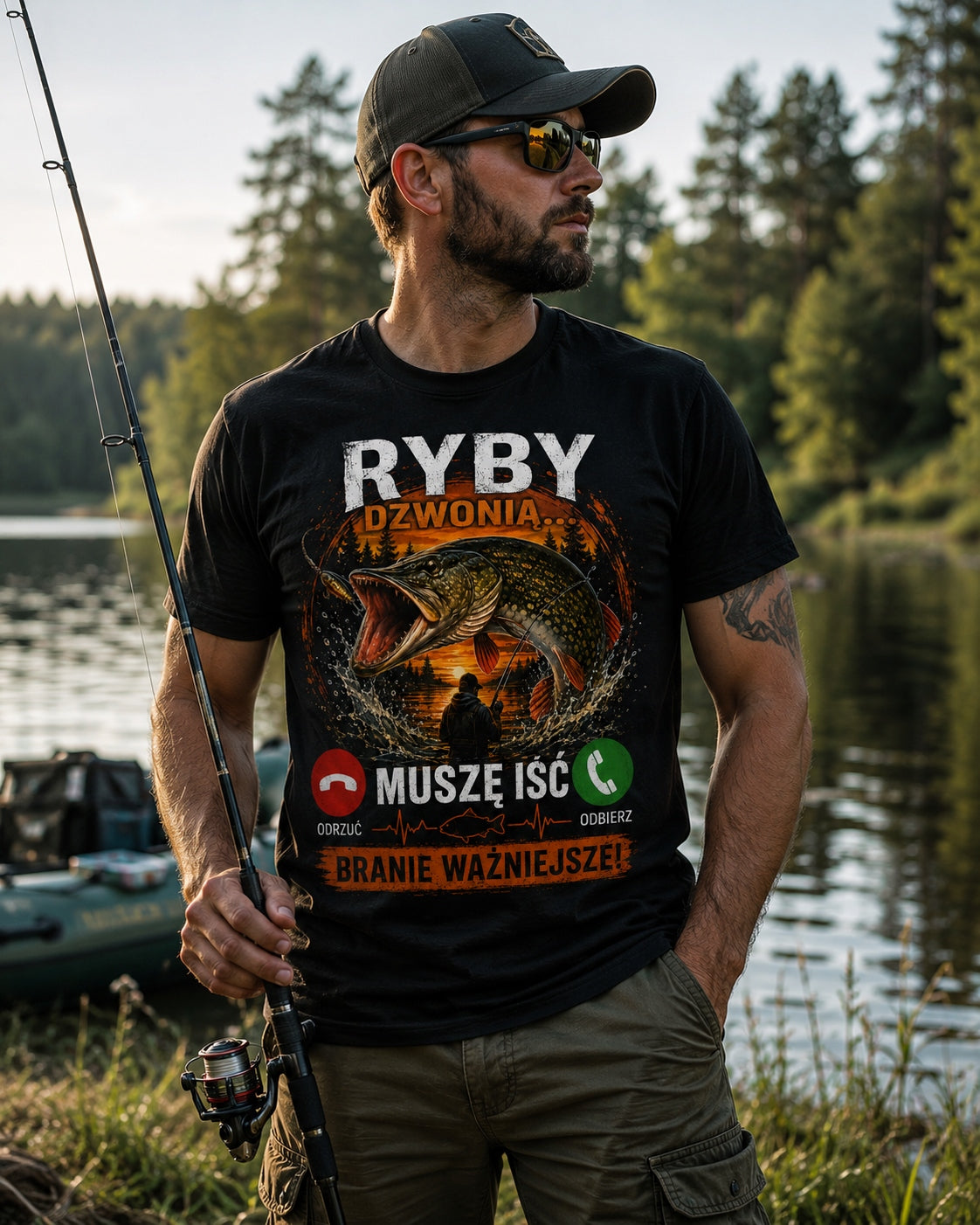 Koszulka dla wędkarza „Ryby dzwonią”