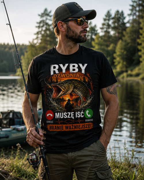 Koszulka dla wędkarza „Ryby dzwonią”